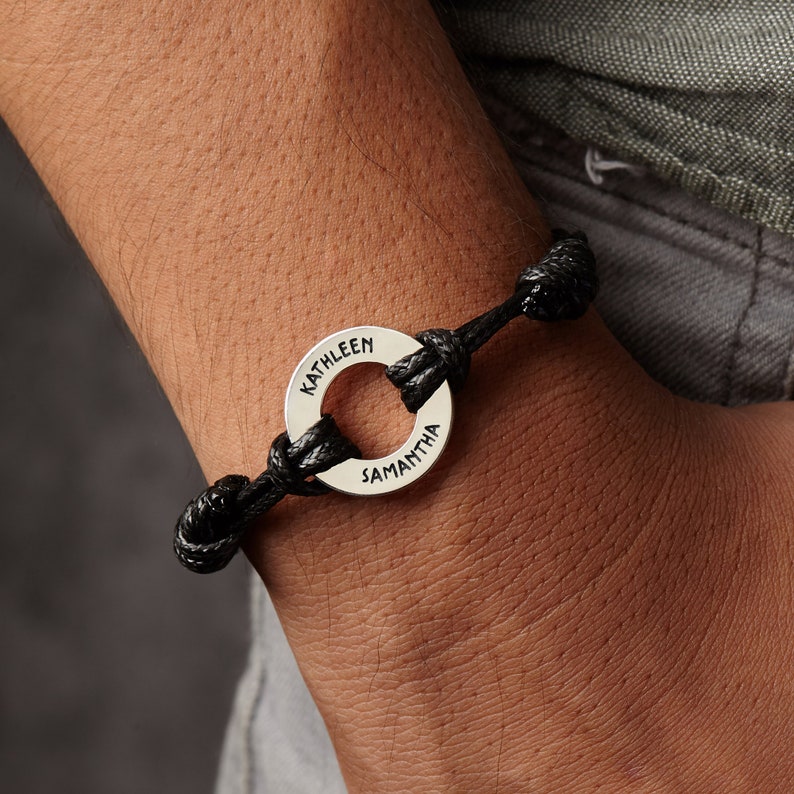 Dad Bracelet Engraved Bracelet For Him Personalized Gift For Etsy