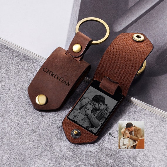 Valentine Gift for Boyfriend Picture Engraved Keychain Photo Key