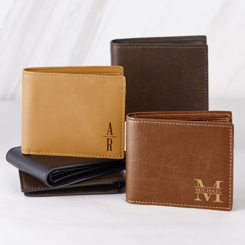 personalized leather wallet for husband