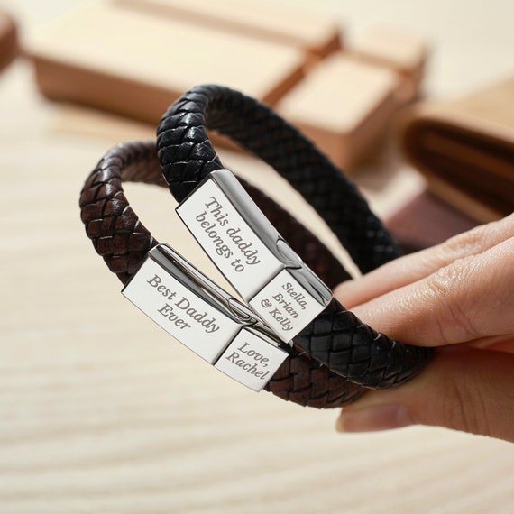 Personalized Bracelet for Men Name or Photo Bracelet Engraved Custom I -  LemonsAreBlue