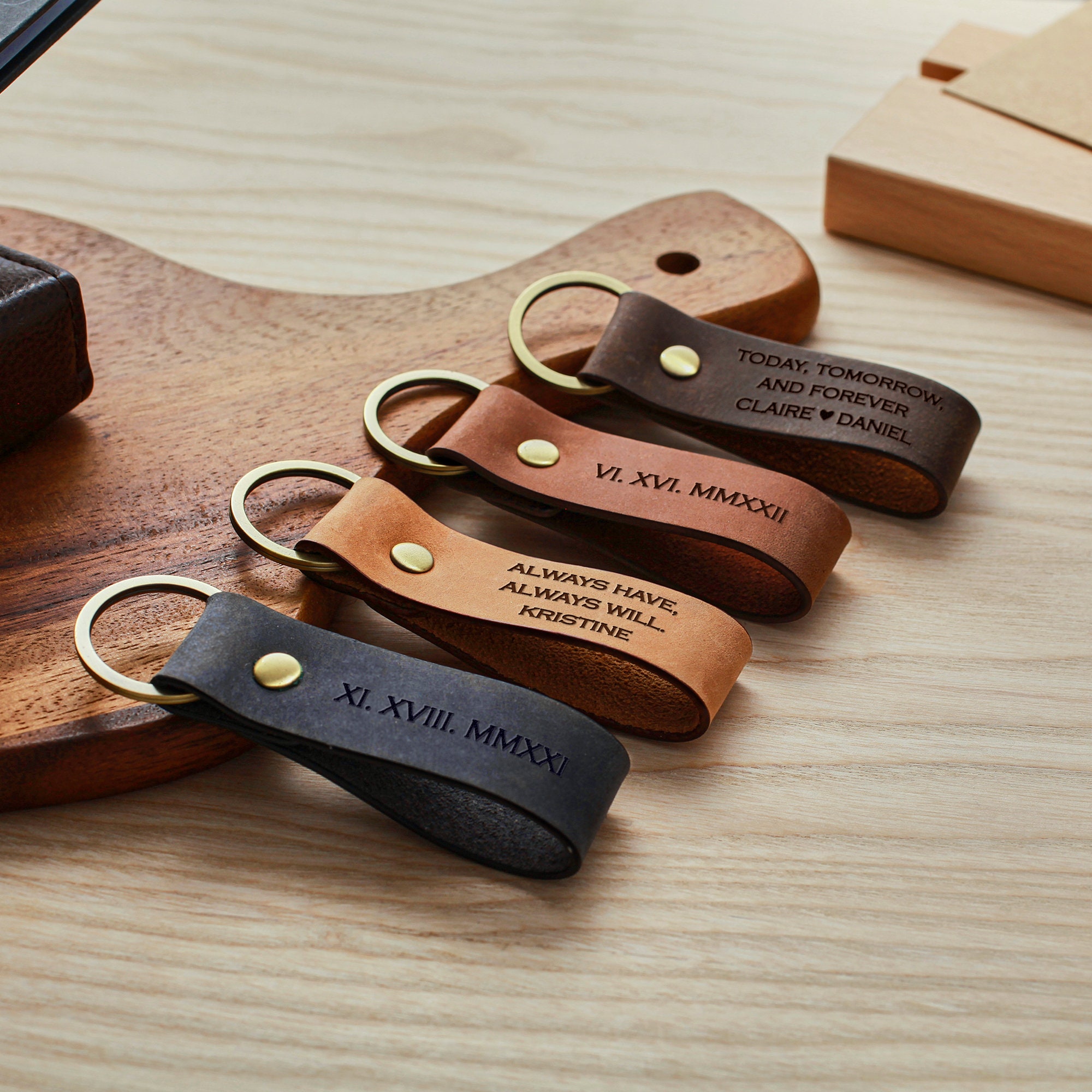Personalized Roman Numeral Keychain, First Father's Day Gifts, Custom ...