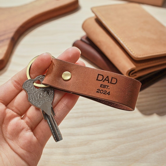 Portachiavi Per Futuro Papà "Dad To Be" Con Incisione, Regalo Originale Per Annuncio Di Gravidanza, Acciaio Inossidabile, Argento