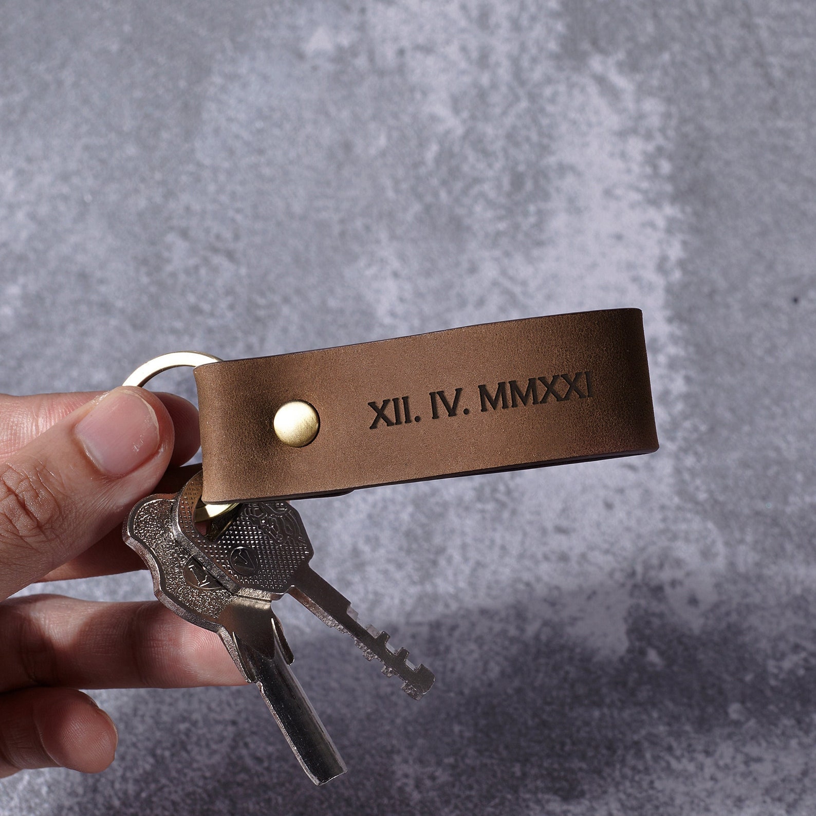 Personalized Roman Numeral Keychain, First Father's Day Gifts, Custom ...