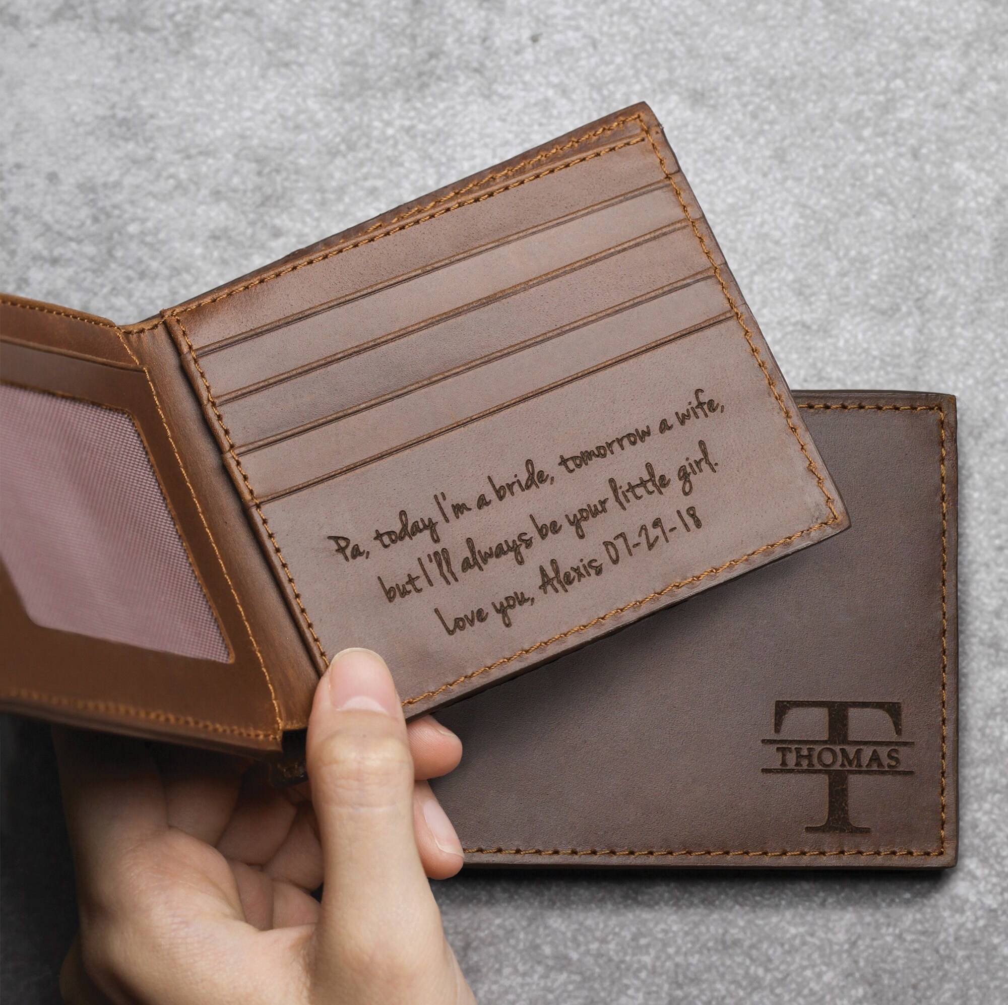 Engraved Wallet For Him Personalized Wallet Bifold Wallet Etsy