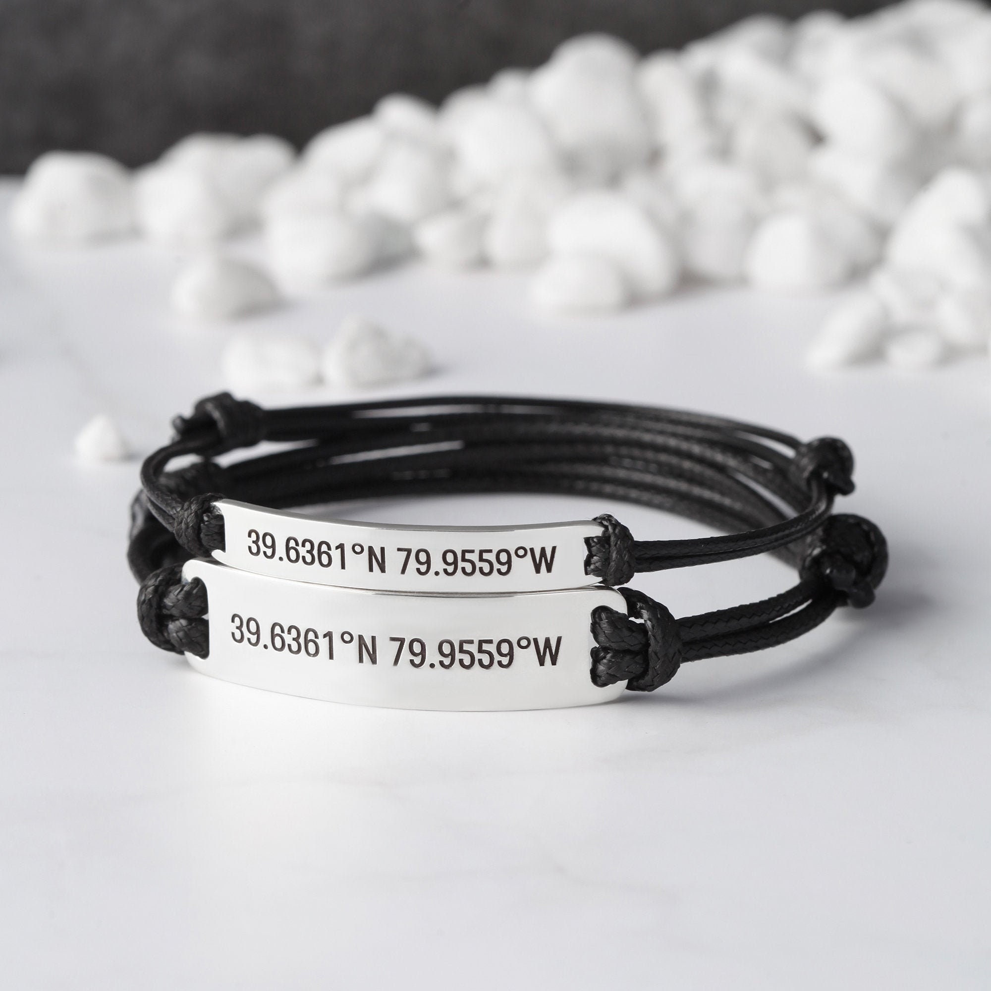 Coordinates online couple bracelet