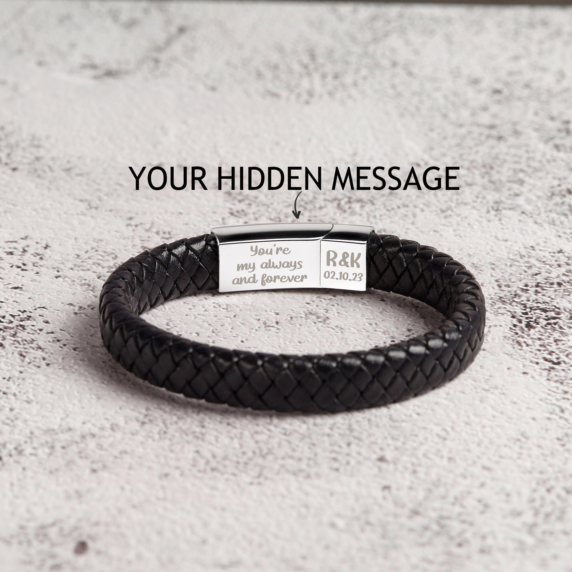 Men's secret message clearance bracelet