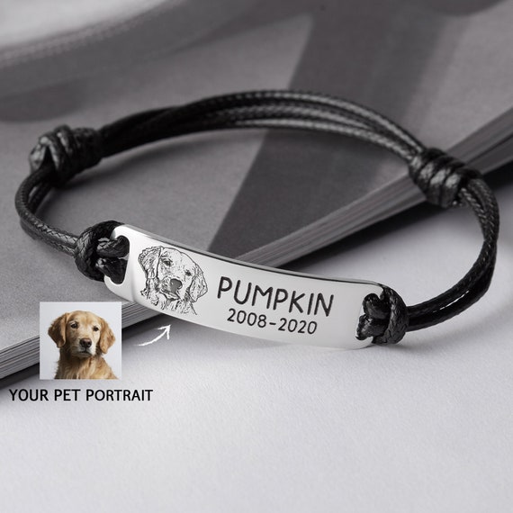 Dog Dad Personalized Gift Pet Photo Bracelet for Men
