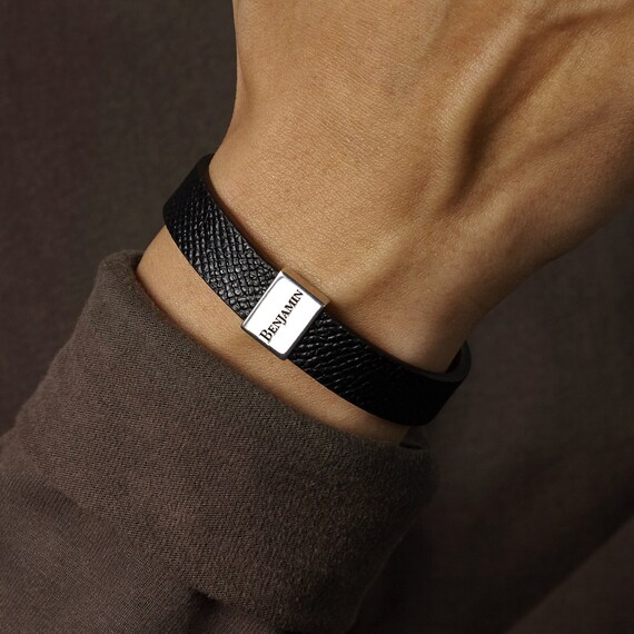 Dad Bracelet With Kids Name Mens Bracelet Mens Name Bracelet