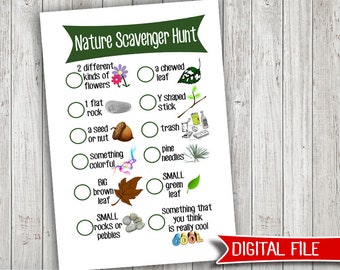 Nature Scavenger Hunt - INSTANT DOWNLOAD - no physical copy