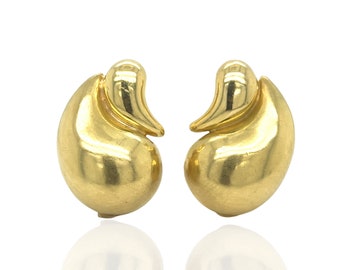 Estate Marlene Stowe 18k Yellow Gold Designer Earrings