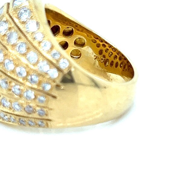Bold Diamond and 18k Yellow Gold Ring - image 4