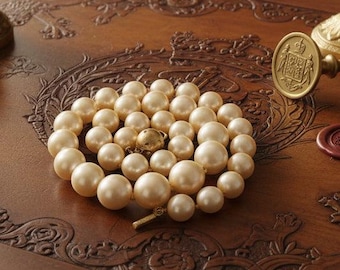 Golden South Sea Pearls 9 X 13mm 14k Yellow Gold Diamond Necklace