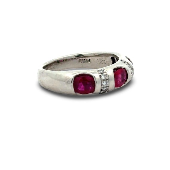 Ruby and Diamond Platinum Ring - image 5