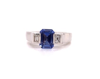 Ceylon Sapphire and Diamond Ring