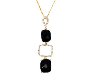 Onyx and Diamond Necklace