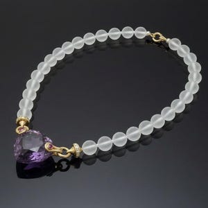Italiaanse diamant, robijn, amethist, bergkristal 18k geelgouden ketting