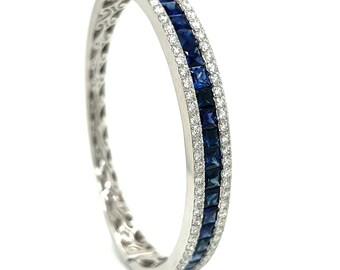 Sapphire and Diamond Bangle Bracelet