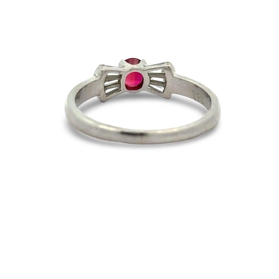Fine Ruby and Diamond Platinum Ring - image 3