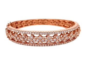 Designer Diamond and Rose Gold Bangle