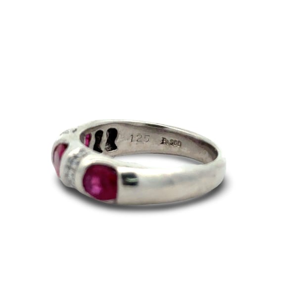 Ruby and Diamond Platinum Ring - image 3