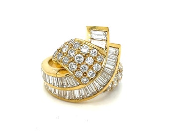 Charles Krypell Yellow Gold and Diamond Ring