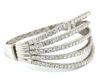 Multi-Row 7.86 Carat Diamond Bangle