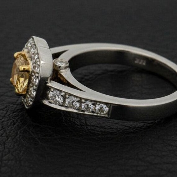Yellow and White Diamond 14k/18k Gold Ring - image 3