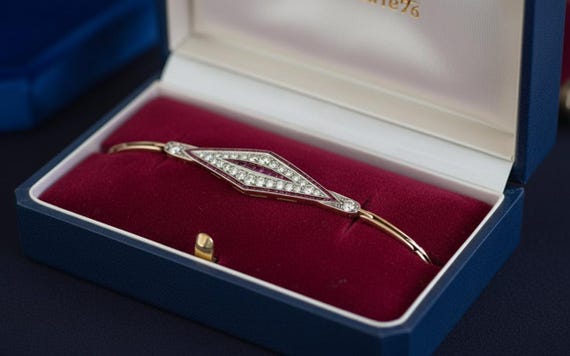 Art Deco Diamond and Ruby Platinum and 18k Yellow… - image 1