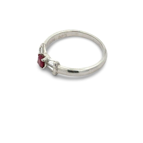 Fine Ruby and Diamond Platinum Ring - image 5