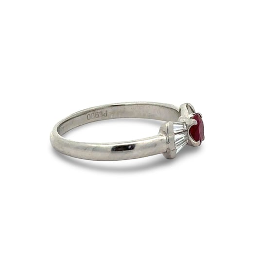 Fine Ruby and Diamond Platinum Ring - image 6