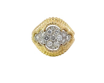 18K Yellow Gold and Diamond Statement Ring