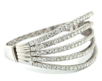 Multi-Row 7.86 Carat Diamond Bangle