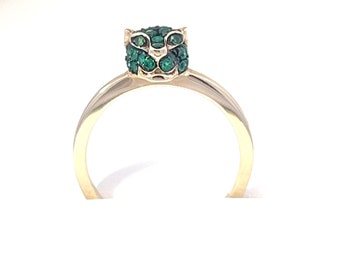 Tsavorite and 14K Yellow Gold Petite Panther Ring