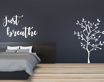 JUST BREATHE DECAL, Just Breathe Home Decor, Just Breathe, Home Decor, Breathe, Relaxing, Breathe, Vinyl Decals