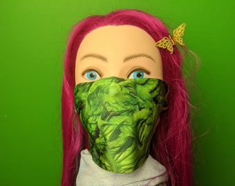 Lettuce Salad Vegetarian Veggie Foodie Funny Fashion Face Mask Washable Polyester Cover USA Made