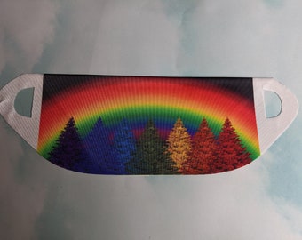 Rainbow Gay Christmas Tree Mask Photo Fashion Drape Polyester