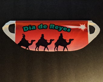 Three Wise Men Día de Reyes Christmas Tree Mask Photo Fashion Drape Polyester