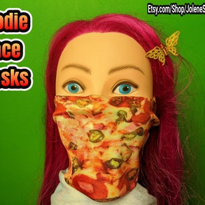 Jalapeno Ham Cheese Pizza Foodie Funny Fashion Face Mask Washable Polyester Cover USA Made