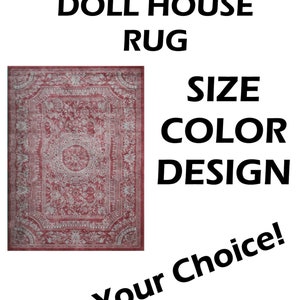 Basic Custom Dollhouse Persian Rug Illusion 1:12 Scale Handmade Miniature Mini Carpet for Doll House