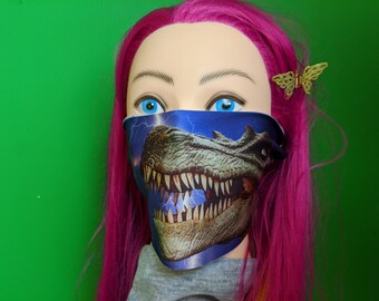 Tyrannosaurus Rex Dinosaur Funny Photo Fashion Face Mask Drape
