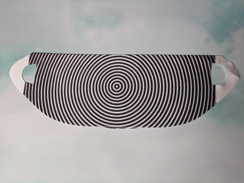 Optical Illusion Black Hypnotic Spinning Spiral Face Mask Etsy