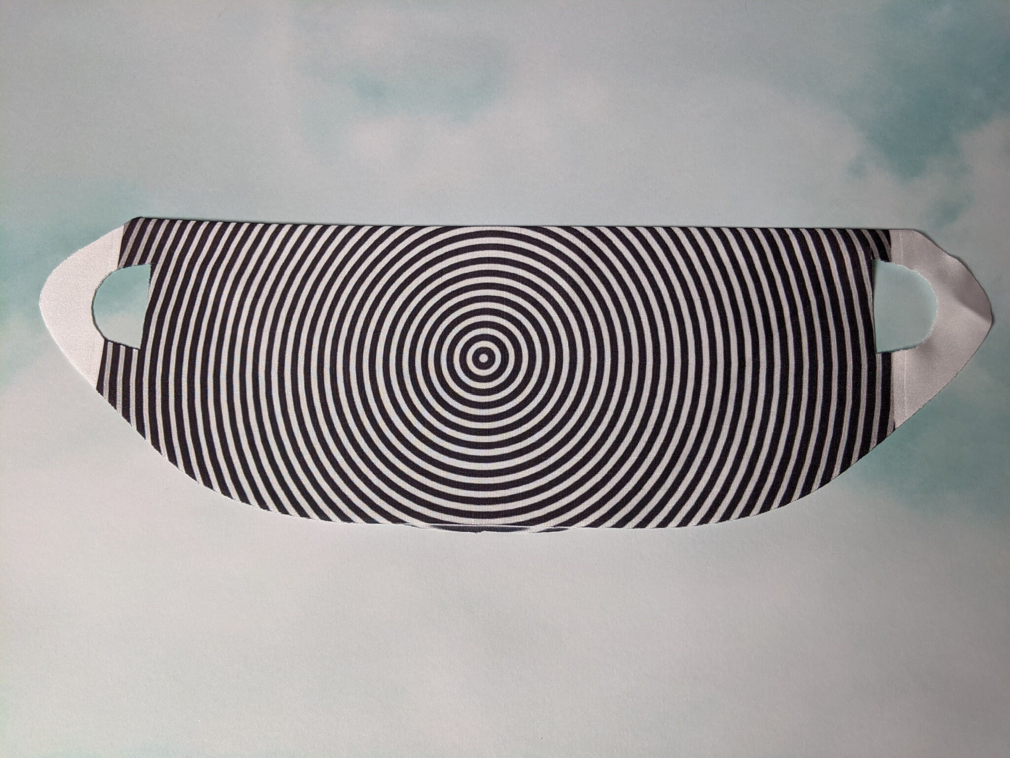 Optical Illusion Black Hypnotic Spinning Spiral Face Mask Etsy