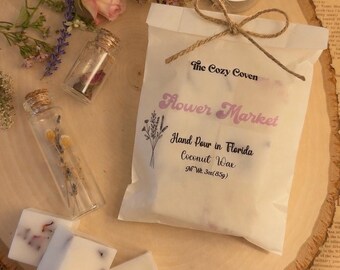 Flower Market Wax Melts | Rose Orchid Vanilla Scent (Coconut Wax)