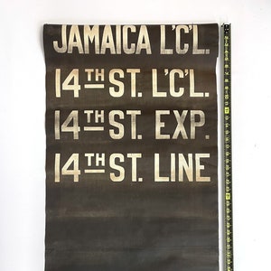1920s Vintage NYC Subway Station Mylar Roll - Black and White - Jamaica Local and 14th Street
