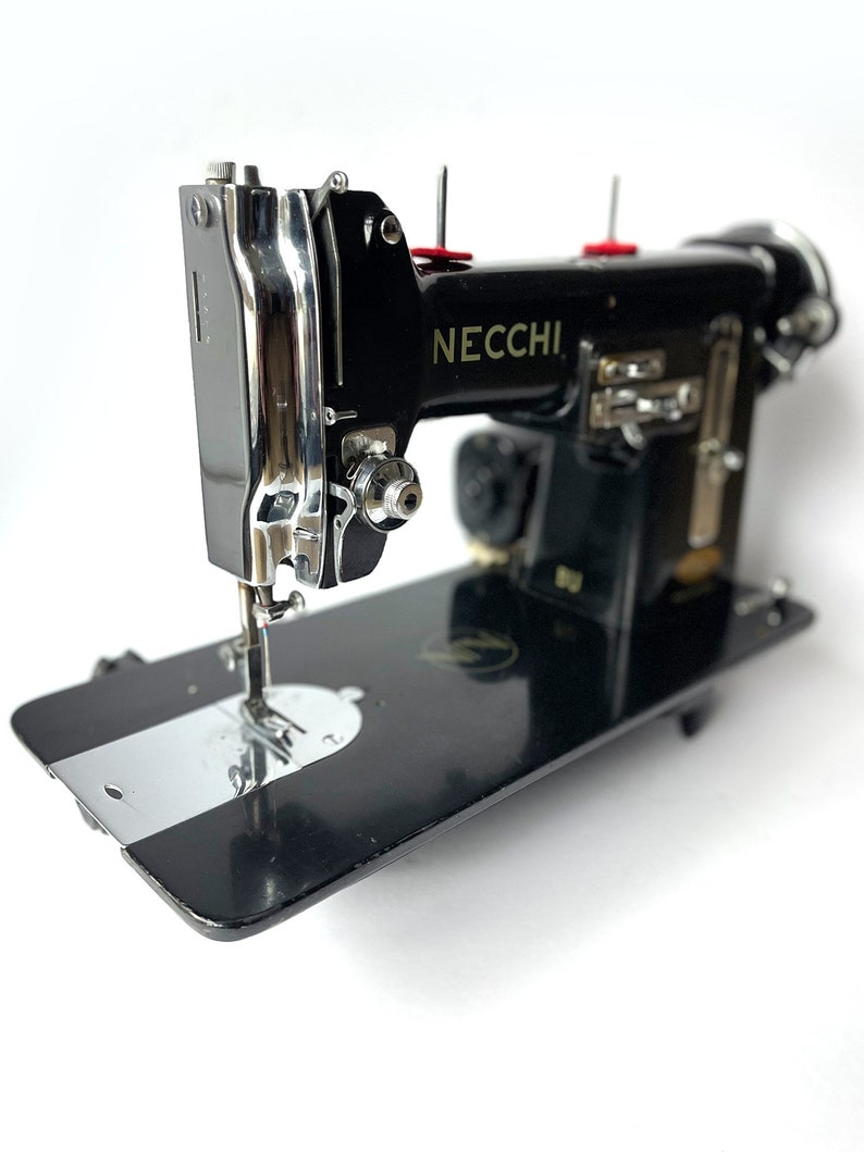 Vintage WORKING Necchi Black Sewing Machine Classic Retro Design Made