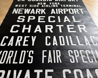 Vintage 1964-1965 New York City Grand Central Station Scroll Canvas - Carey Cadillac - World's Fair