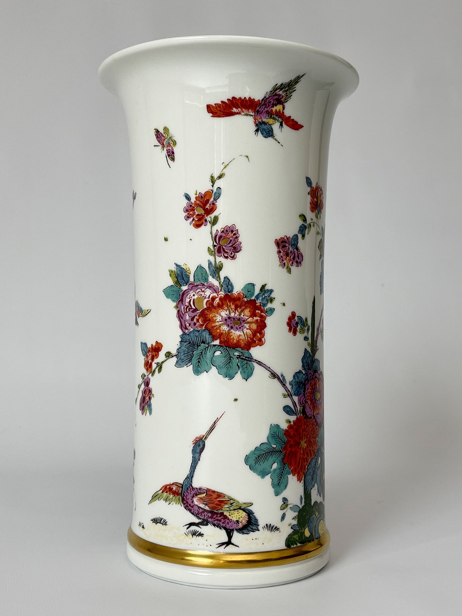 Lenox Smithsonian Vintage Saxony Vase - Floral, Hummingbirds and