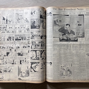Antique June 1-9, 1938 The San Francisco News Newspaper Bound Book - Historical Headlines, Sports Memorabilia, Advertising - FREE SHIPPING