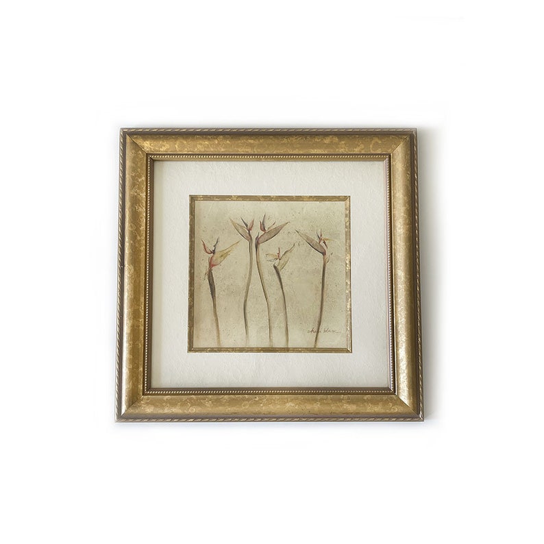 Three Vintage Cheri Blum Flower Gold Framed Art Prints Wall Etsy