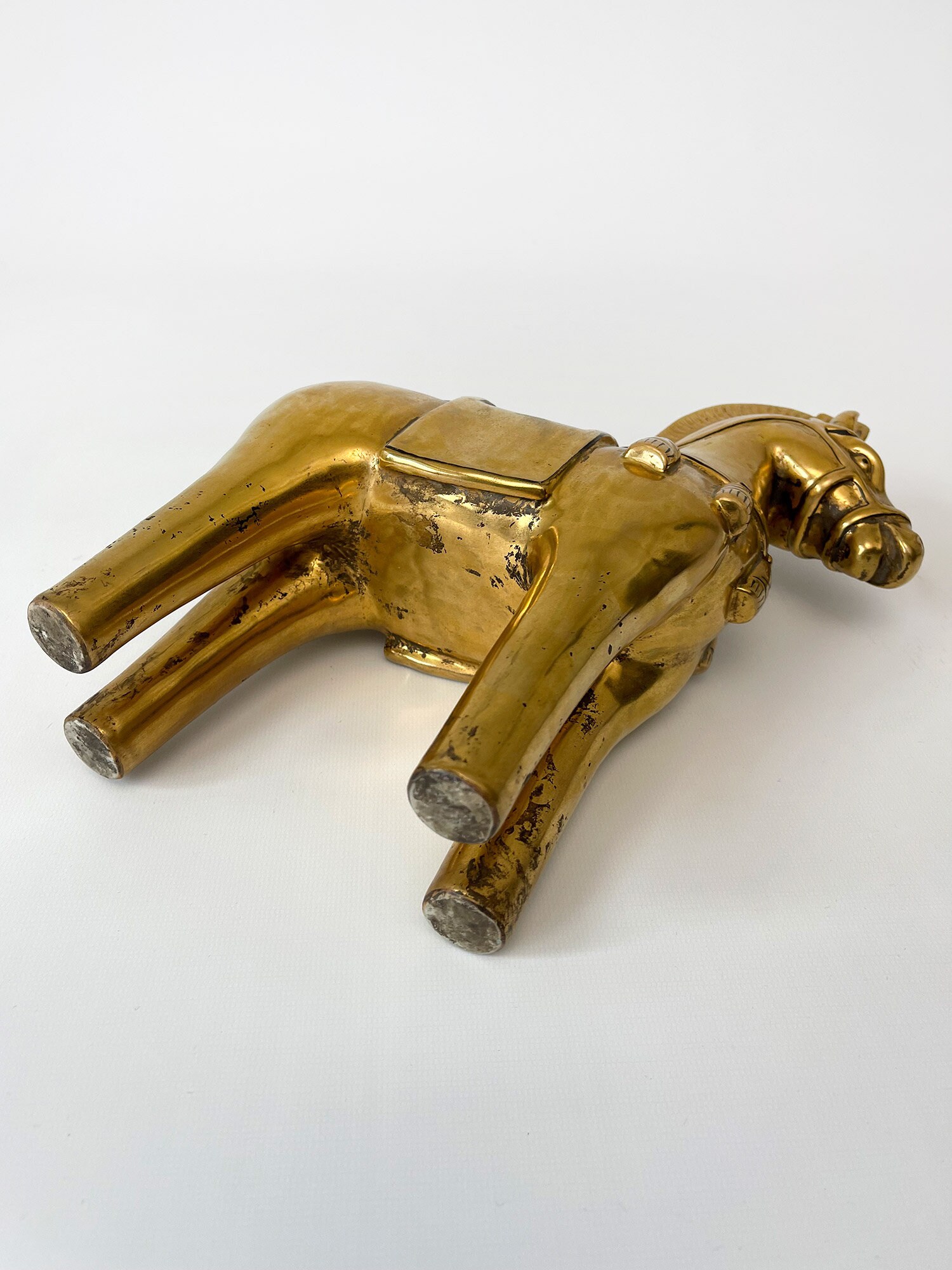 Rare Vintage MCM Japanese Haniwa Style Caparisoned Gilt